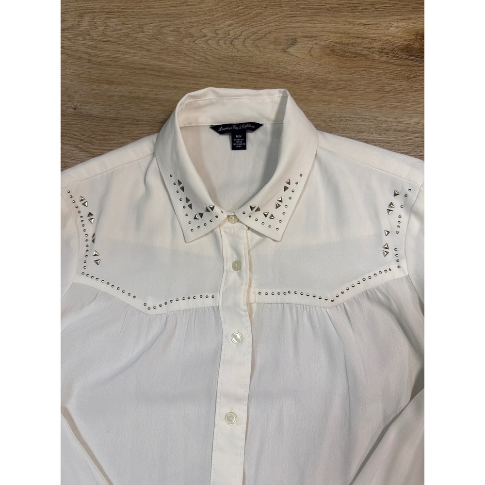 American‎ Eagle (Cream) Studded Western Blouse Womens Medium